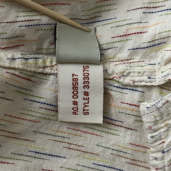 Carbon 2 Cobalt Shirt Mens Large Cream Multi Arrow Print Button Up Office Preppy - Picture 8 of 8